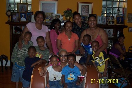 me and my sisters and our children and my mom