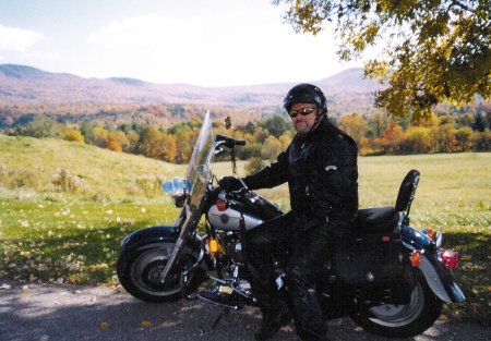 On Harley Fatboy in Vermont