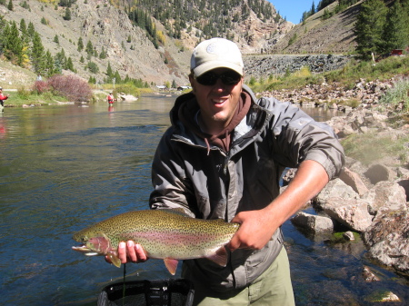 Andy, the Fly Fishing Guide, with a fish