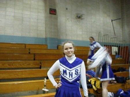 Kristen after one of her cheerleading Comp