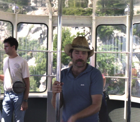 Inside the Palm Springs Tram.