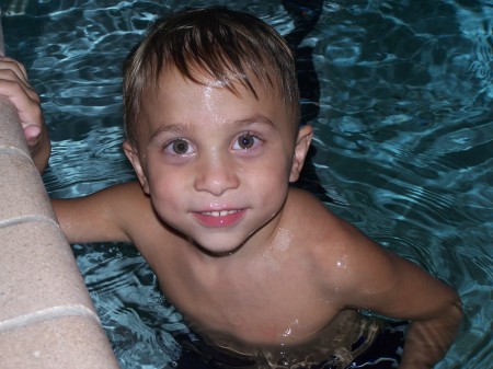 Jayden in the pool again