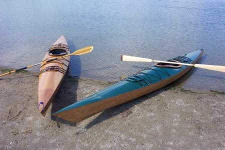 Two Mahogany 18' Sea Kayaks