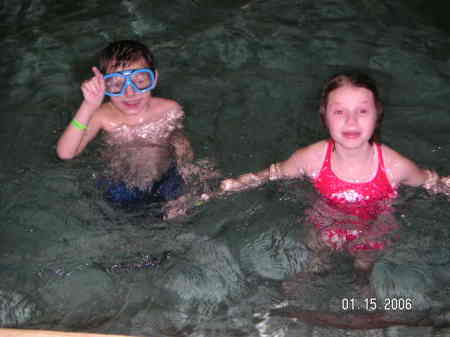 CJ & Maddie at the waterpark