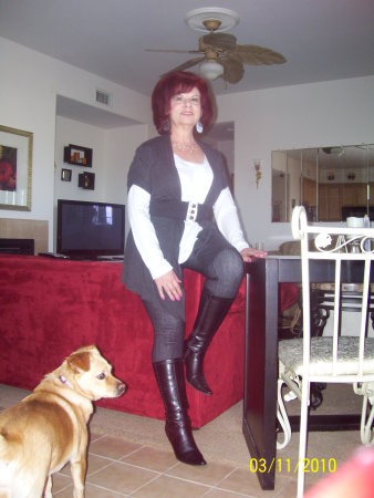 Me, and my dog, Sheba at home in California