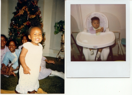 Raynbeaux as a baby plus her baby Kimanii