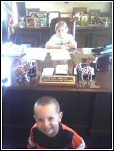 Alexis and Zachary in Jesse White's Office