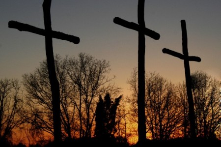 Crosses in the sunset