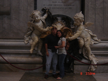 Hubby and I at St Peter's Basilica, Rome.