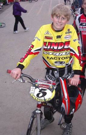 Cody hanging out at our BMX track