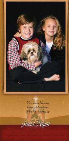 Jordan, Michaela and dog Sadie (Christmas 2005)