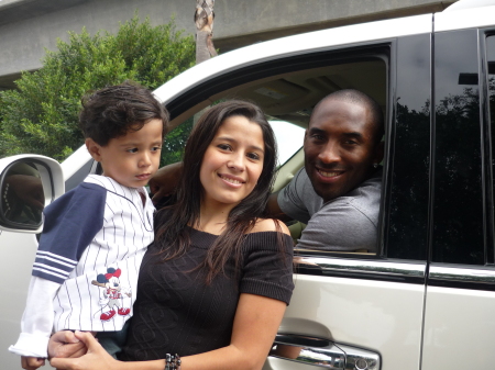 My sis and nephew with Kobe Bryant