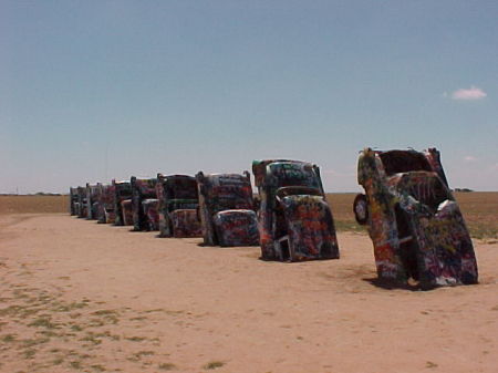 visiting the Cadillac ranch, in "godknowswhere" west Texas, I drove 2000 miles for this?!