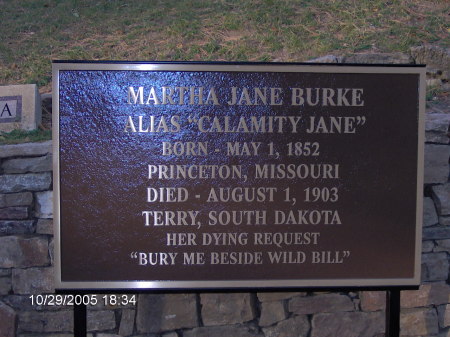 Info at Wild Bill's Grave