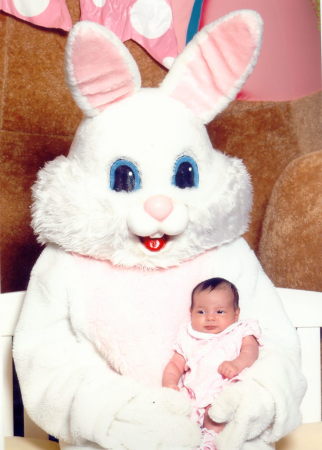 My baby Gwen and the easter Bunny!