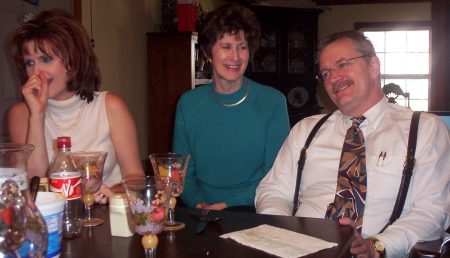 Ronnan, Barbara Cobb and Reggie Moffett at dinner