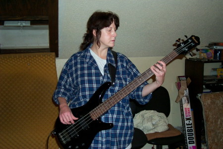 Me playing my fretless bass.