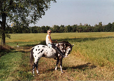 My Appaloosa and me off for a ride on the farm