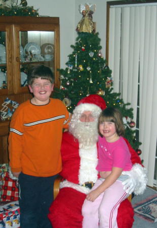 Son Joshua, Santa/Dad and Daughter Chelsea