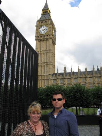 My son Josh and me at Big Ben in London Aug. 8