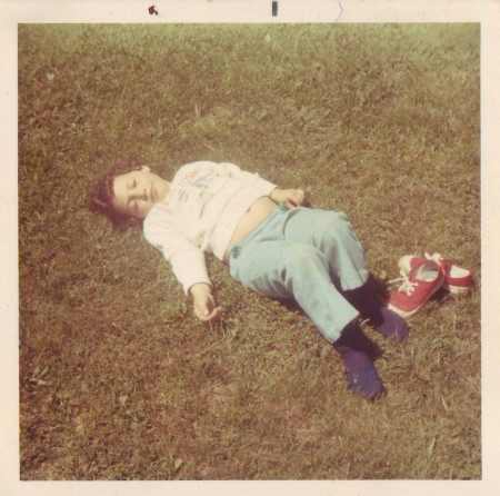 In the backyard at the farm, c. 1969