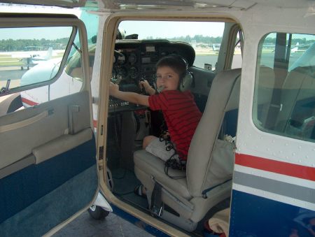 Cody-Summer '05-with Grandpa at the airport