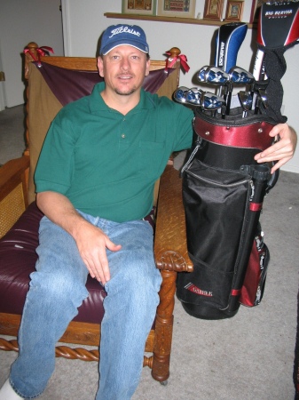 The proud owner of Calloway golf clubs