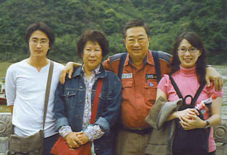 My family visiting China by the Yangtze river
