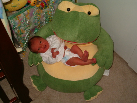 Her and her froggy chair