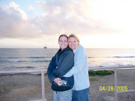 Mom and daughter on the beach