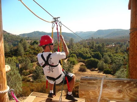 Dual Zip line at Moaning Cavern, CA