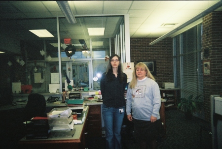 My friend Lauren and I at work 2005