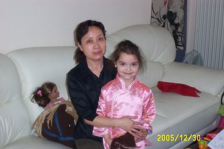Daphne and her ayi "aunt" (chinese nanny)