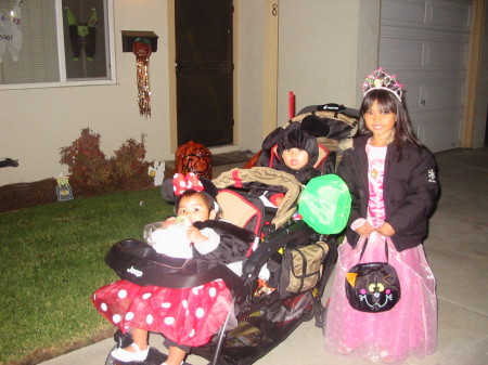 My kids all set to go Trick-or-Treating