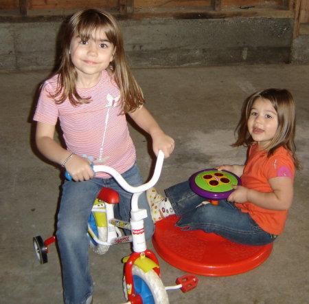 The girls playing.