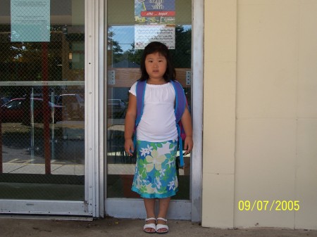 ashley's first day of kindergarden