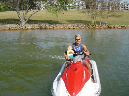 My son's first jet ski ride