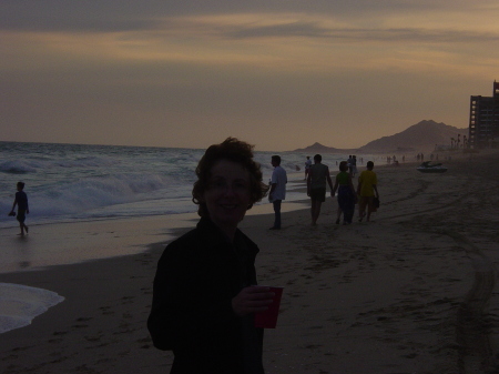 Mom strolling the beaches of Mexico