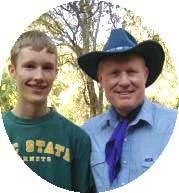 Christopher (18) and Bob at a western barbecue