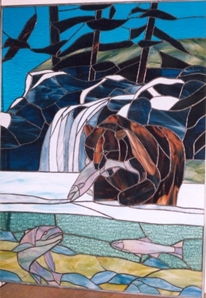 grizzly falls stained glass