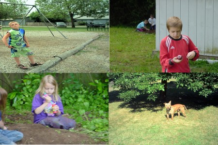 kids and their favorite dog