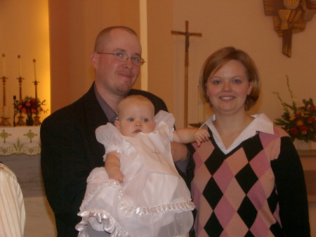 Me, my wife Melisa & Lexie at her baptism