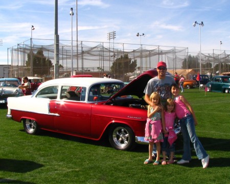 me, my girls and my 55 chevy.