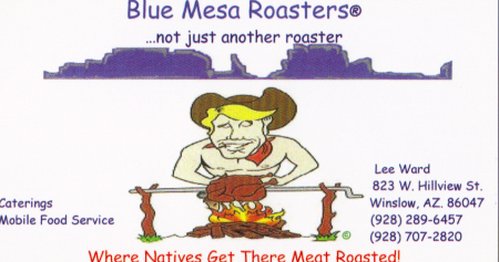 Blue Mesa Roasters Buisness Card and logo