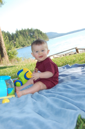 Rooster Boy playing outside