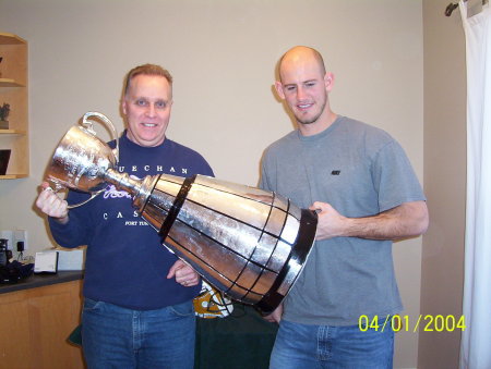 Posing with Grey Cup