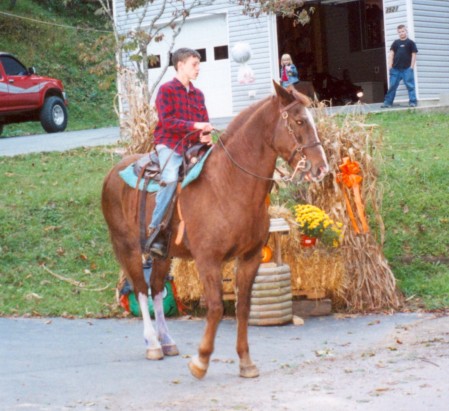 Justin on Lady - our first horse.