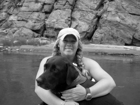 My dog Kohl and I on the Arkansas river