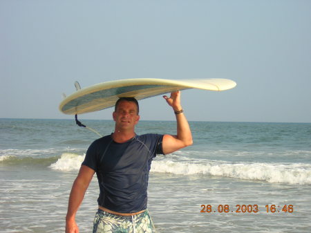 Jim surfing in Hatteras