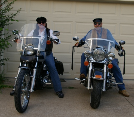 Sophia and David on our Harleys